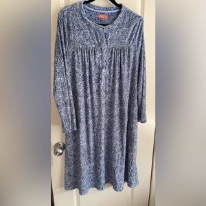 Blue Floral Long Sleeve Maxi Dress